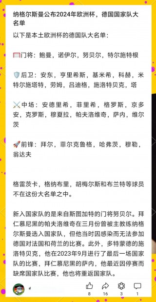 德国国家足球队名单(德国国家足球队2021)