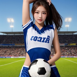 美女彩绘足球(彩绘足球图片大全图片2014)
