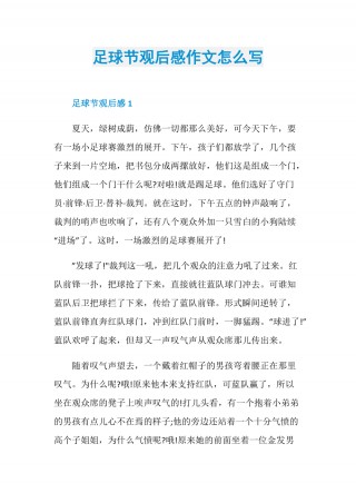 足球比赛赛后感(足球比赛赛后感言)