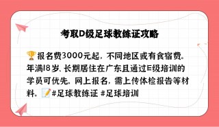 足球教练员d级(足球教练员d级资格证)